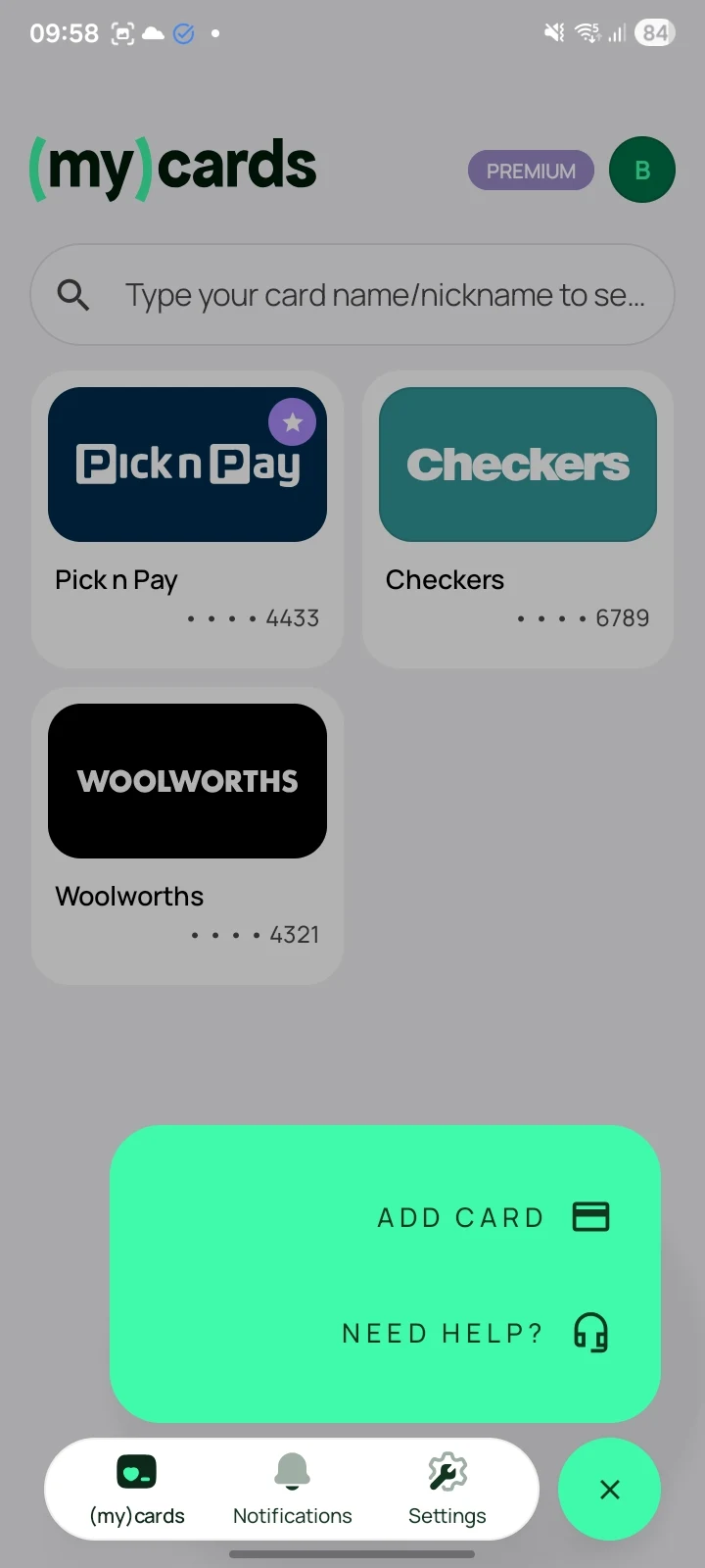 (my)cards: Loyalty Card Wallet screenshot